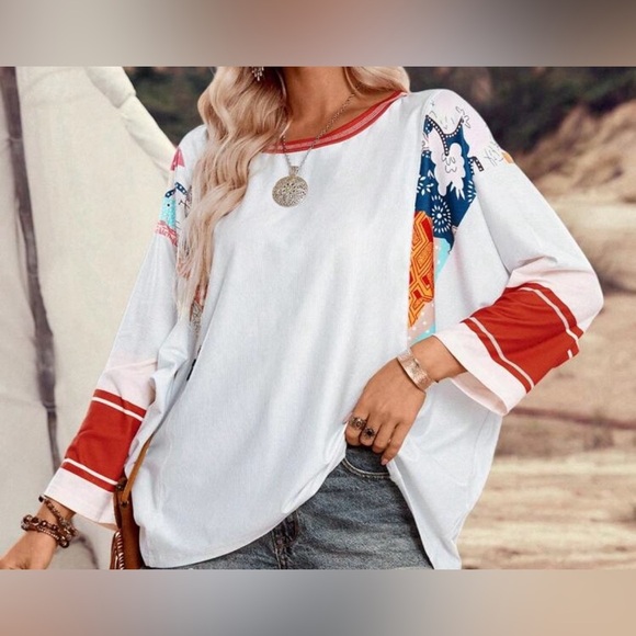 Women's Casual Boho Colorblock Patchwork Contrast Color - Picture 5 of 8